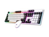 Ant Esports KM1610 LED Gaming Keyboard and Mouse Combo, 104 Keys Rainbow Backlit Keyboard and 7 Colour RGB Mouse for PC Laptop Xbox PS4 Gamers and Work, White