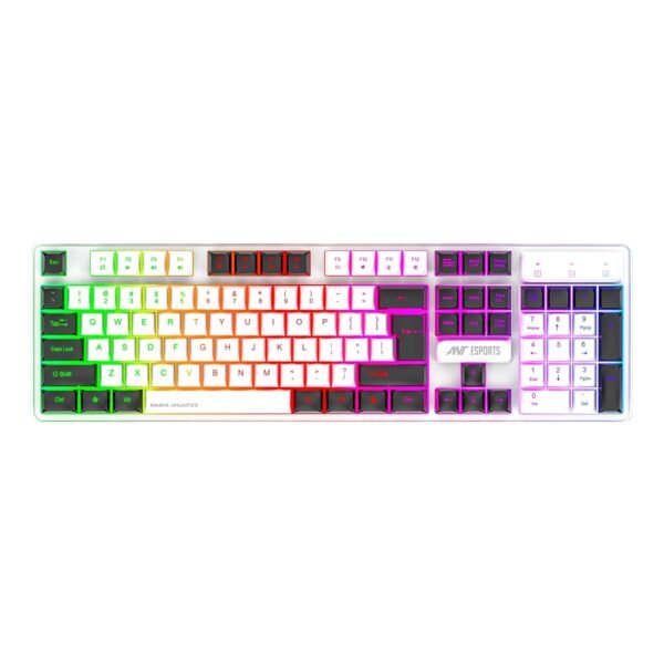 Ant Esports MK1700 Wired Membrane Gaming Keyboard –with Backlit RGB LED, USB-A Connection, Quiet Keystrokes, 12 Multimedia Function Keys - for Computer, PC, Desktop, Gamer– 1 Year Warranty–Mercury