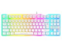 Ant Esports MK700 V2 Membrane TKL Wired Gaming Keyboard, 87 UV Coated Mechanical feel Keys Cool RGB Backlight Waterproof Keyboard for PC Laptop Mobile Tablets Gaming, Design and Work Mercury White