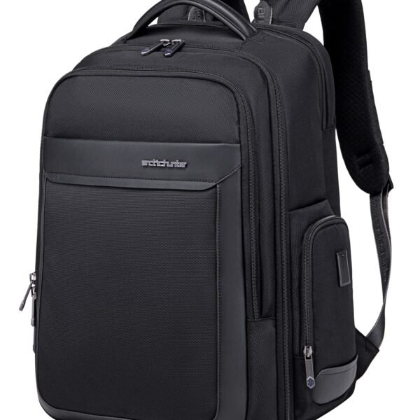 Arctic Hunter Travel Backpack for Men 45L Large Heavy Duty Office Travel Laptop Bag Fit Upto 17" Laptop 1680D Polyester Water-resistant Padded Overnight Laptop/Clothes Bag with Multi-Pocket, Black