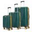 Aristocrat 3 Pc Airpro Plus Set Cabin 55Cm(Small) Check-in 66Cm(Medium) Check-in 76Cm(Large) 8 Wheel Spinners Trolley Bags for Travel Hard Case Luggage with TSA Lock & Anti-Theft Zipper(Green)