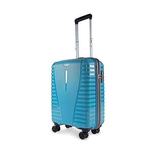 Aristocrat Cabin Airpro 55 Cm(Small) Polypropylene 360 Degree 8 Wheels Trolley Bag for Travel Hard Case Luggage, Lightweight with Combination Lock & Robust Trolley with 7 Yrs Warranty (Teal Blue)