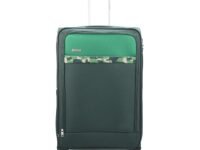 Aristocrat Large Commander 79Cms Premium Polyester with PVC Coating Soft Sided Check-in 4 Wheels Green Spinner Suitcase