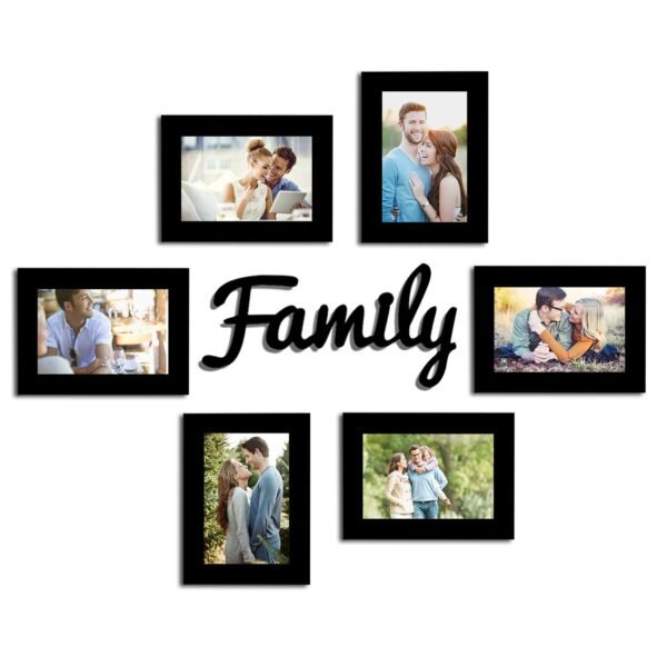Art Street Family wall photo frame - Set of 6 photo frame and MDF Plaque