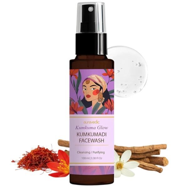 Auravedic Kumkumadi Face Wash For Dry Skin Women Men Best Facewash For Acne and Dark Spots Kumkumadi Oil Niacinamide Face Wash For Oily Skin Dry and Combination Brightening Skincare Routine
