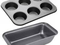 BANQLYN Popular Combo – Carbon Steel Non-Stick Bread Loaf Pan Tin Tray, 6 Cup Muffin Baking Tray & Cupcake Mould Baking Tray Tin Pan Set for Making The Perfect Cupcake & Bread