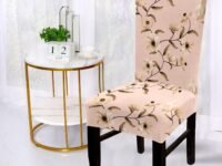 BRIDA® Stretchable Floral Printed Dining Chair Covers Elastic Chair Seat Case Protector, Slipcovers (1 Chair Cover, English Pink)