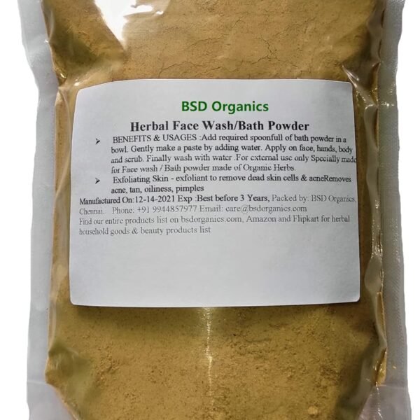 BSD Organics Natural Herbal face wash/bath powder - 100 grams