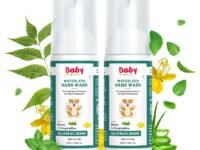 Babyorgano Non-Alcoholic Foam-Based Waterless Hand Wash for Kids 50ml – Natural Germ Protection with Aragvadha, Aloe Vera & Neem, Gentle Handwash for On-the-Go Hygiene (Pack of 2)