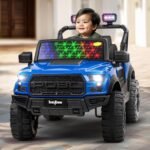 Baybee Bronco Battery Operated Jeep for Kids, Ride on Toy Kid Car with RGB Windshield Light & Music | Electric Jeep Battery Car | Baby Big Cars for Kids to Drive 3 to 8 Years (Bronco Blue)