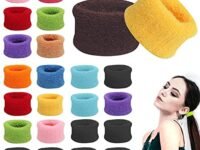 Belicia 12 PCS Extra Soft Towel Scrunchies Stretchy Hair Ties Terry Cloth Cotton Elastic Fuzzy Wide Thick Ponytail Holder Seamless Hair Rubber Band Assorted Color Hair Accessories for Women Girl Kids