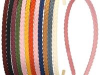 Belicia 6 Pieces Pigtail Thin Headbands Plastic Braid Head Hair Bands Assorted Skinny Teen Headbands Colored Girls with Teeth for Teens Kids