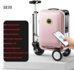 Boardable Electric Suitcase, 20L Smart Portable Suitcase, 73.26WH Removable Battery, 13km/h Speed, Aluminum Alloy Frame, 110kg Load, Warehouse Case, Pink, Una talla