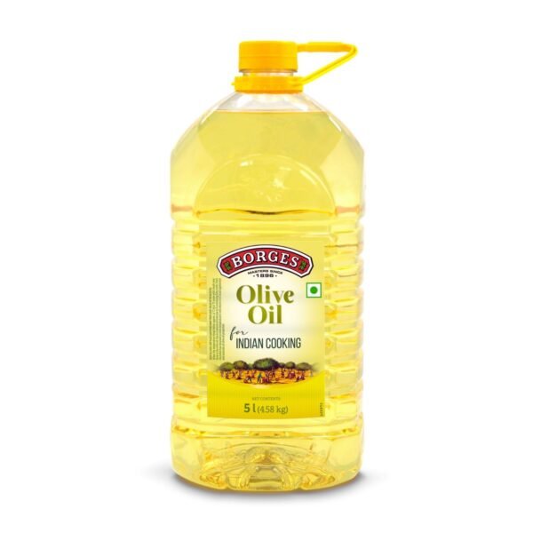 Borges Olive Oil for Indian Cooking | Extra light in taste | 75% MUFA | Rich in antioxidants | Suitable for frying | 5L PET Bottle