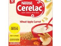 CERELAC Baby Cereal With Milk , Wheat Apple Carrot ,Stage 1, From 6 To 24 Months , Source Of Iron & Protein , Bag-In-Box Pack, 300g