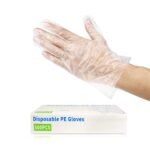 CFGROW 500Pcs Disposable Plastic Gloves, Latex Free Powder Free Clear Polyethylene Hand Gloves Non-Sterile For Cleaning- Cooking, Hair Coloring, Dishwashing, Food Handling, Large, Pack of 1