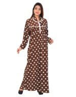 CIERGE Women's Wool Starred Maxi Nighty (Brown Woolen Nighty, brown, Free Size)