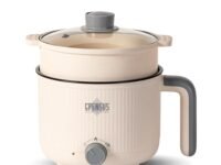 CPENSUS Mini multipurpose electric kettle with steamer 1.2 Liters inner pot Non-stick hotpot cooker for cooking hot water rice idli momos tea 600W Portable Travel
