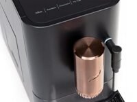 Café Affetto Automatic Express Café Maker + Milk Whisk | Built-in Adjustable Espresso Bean Grinder | 90 Second One-Touch Prep | Matte Black, 1.2 Liter, (C7Cebbs3Rd3)