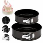 Casa Azul Set of 2 Round Cake Mould for Baking | BPA Free Non-Stick Carbon Steel Cake Pan, 446°F Heat Resistant, Microwave & OTG Oven Safe Square Cake Tin for Baking - 6.5, & 8.5 inch Baking Pan