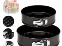 Casa Azul Set of 2 Round Cake Mould for Baking | BPA Free Non-Stick Carbon Steel Cake Pan, 446°F Heat Resistant, Microwave & OTG Oven Safe Square Cake Tin for Baking - 6.5, & 8.5 inch Baking Pan