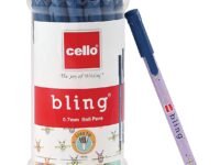 Cello Bling Pastel Ball Pen | Blue Ball Pen | Jar of 25 Units | Best Ball Pens for Smooth Writing | Ball Point Pen Set | Pens for Students | Office Stationery Items | Best pen for Exam