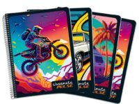 Classmate Pulse Single Subject Spiral Notebook - Pack of 4 | Unruled | 200 Pages | 24.0cm x 18.0cm | Attractive Cover Designs | Soft Cover |Notebooks for College Students