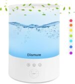 Cool Mist Humidifiers for Bedroom Large Room - Baby Air Humidifier with Night Light 8 Color - Quiet Ultrasonic Top Fill Humidifier - 28H Diffuser for Plants, Timer, Auto Shut-Off, 2.5L, White
