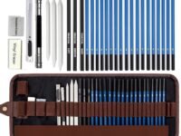 Corslet 28 Pc Drawing Pencils Sketch Pencil Set Art Supplies Set for Kids Adults Beginners Professional Sketching Kit Art Graphite Charcoal Pencil Blending Stump Drawing Kit Shading Pencils Set