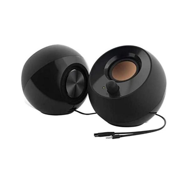 Creative Pebble 2.0 USB-Powered Desktop Speakers with Far-Field Drivers and Passive Radiators for PCs and Laptops (Black)