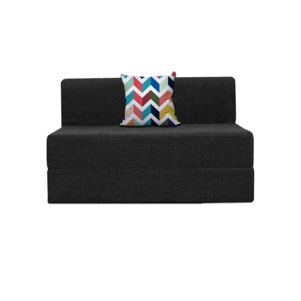 DECOR VILLAGE Sofa Cums Bed for Home | One Seater | Sofa Bed 3X6 Feet, Foldable Sofa Bed for Living Room - Jute Fabric - Black
