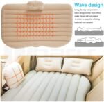 DHARU Portable Multifunctional Baby Car Air Mattress|Car Inflatable Bed with Electric Pump and 2 Air Pillow|Quick Inflatable Back Seat Bed|Travel,Trips,Camping,Picnic,Pool & Beach|Universal Fit|Beige