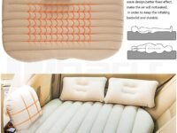 DHARU Portable Multifunctional Baby Car Air Mattress|Car Inflatable Bed with Electric Pump and 2 Air Pillow|Quick Inflatable Back Seat Bed|Travel,Trips,Camping,Picnic,Pool & Beach|Universal Fit|Beige