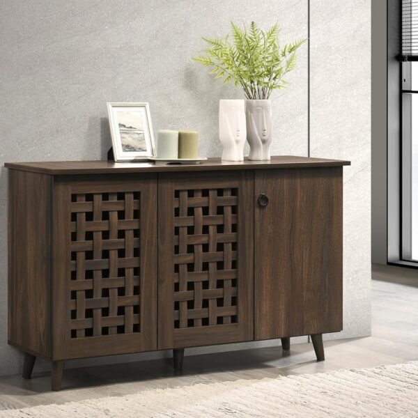 DeckUp Ceylon 3-Door Engineered Wood Shoe Rack (Walnut, Matte Finish)