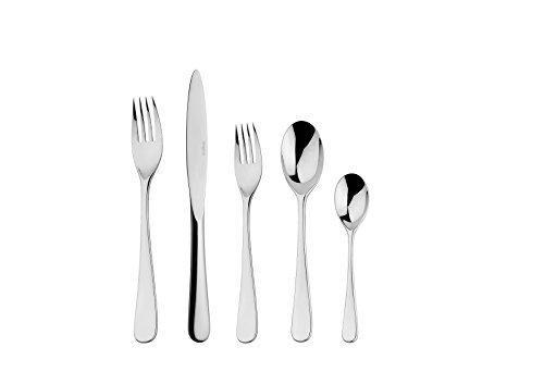 Degrenne Luxury French Cutlery Set - 5 Piece Silverware Set, Includes Forks, Spoons & Knife, Stainless Steel Flatware, Dishwasher Safe, Aquatic Mirror Collection