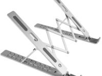 Dyazo 10 Angle Aluminum Laptop Stand Portable & Fully Foldable Raiser Compatible for Lenovo, Dell, MacBook & All Other Notebooks 10 "-15 .6 Inch (Silver)