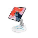Dyazo Foldable Tablet Stand | Holder Compatible for Desk Compatible for Samsung Galaxy Tabs, iPad All Other Tablets Up to 12.9 inch with 360 Degree Rotation (White)