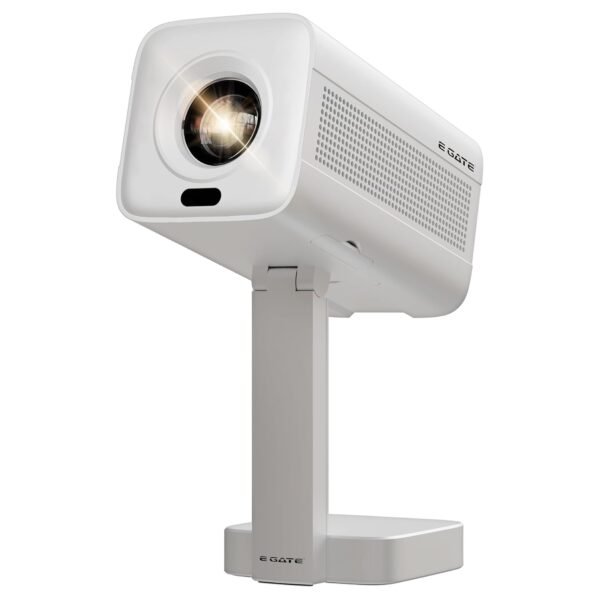 E GATE Atom 4X Automatic Projector 4k Ultra HD | Live TV | Android | Brightest 400 ISO | Native 1080p, Netflix, Prime | Precision Focus - Auto Keystone | USB-HDMI ARC+CEC | HDR+HLG | WiFi 6-BT | Egate
