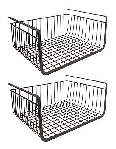 EITHEO Under Shelf Storage Basket Combo(12+12 Inch) - Maximize Kitchen Space with Powder Coated Under Cabinet Storage Organizer | 12+12 Inch Size(Pack of 2)