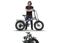 EMotorad Doodle Pro Fat-Tire Foldable Electric Mountain Bike – 250W Rear Hub Motor, 12.75Ah Removable Li-ion Battery, C6+ Display, Front/Rear Lights with Side Indicators (Doodle Pro, Military Blue)