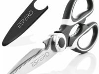ESPERO Multi Purpose Made In Japan Kitchen Scissors, food scissors,Premium Stainless Steel Solid Kitchen Shears for Meat, Seafood, Chicken, Vegetables, Herbs, BBQ, Bottle Opener (Black)