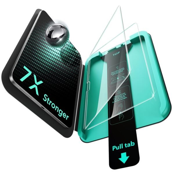 ESR 2 Pack Armorite Full Screen Protector For Ipad Air 11 Inch M3/M2 (7Th/6Th Generation, 2025/2024), 9H Hardness Tempered Glass Screen Guard With Ultrafit Tray, Military Grade, HD Clarity