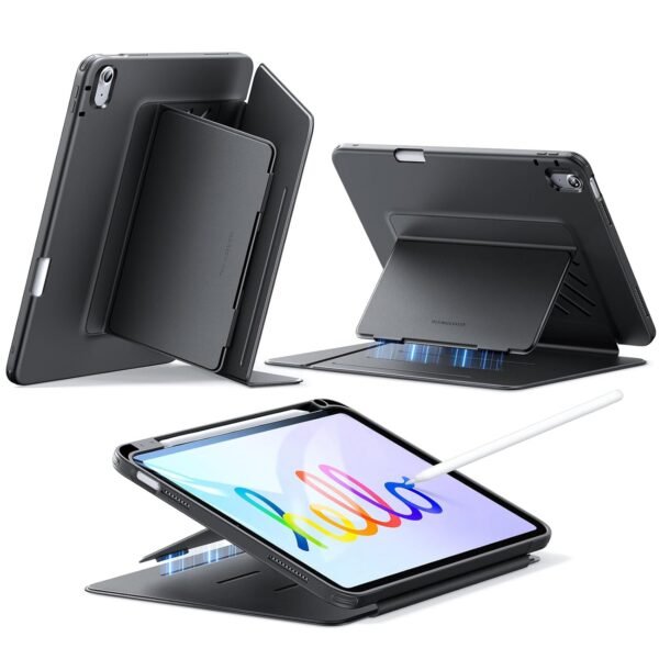 ESR for iPad (A16) 11th Generation Cover, iPad 11th/10th Gen Cover (2025/2022), Vertical Stand Case, Multi Stand Angles, Ultra-Stable Case with Pencil Holder, Flip Series, Black