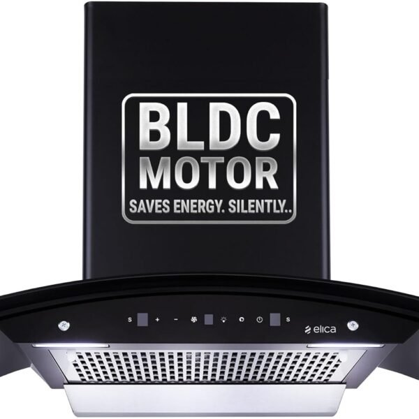 Elica 90cm 1425 m3/hr Filterless Autoclean Kitchen Chimney with BLDC Motor and 15 Years Warranty (WDFL 900 BLDC HAC LTW MS NERO)