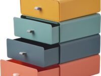 Eono Colourful Storage Box Drawer - Multipurpose Desktop Stackable Organizer For Stationery And Office Supplies (3)