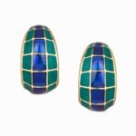 Estele 24 Kt Gold Plated Green and gold plates box trendy design studs for women
