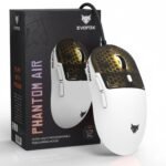 EvoFox Phantom Air Ultra Lightweight Gaming Mouse | Upto 1000Hz Polling Rate, 7000 FPS, 12800 DPI | Honeycomb RGB Lighting | Fully Programmable with Windows Software & On-Board Memory | White