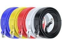 FEDUS 1 Meter 3.2 Cat6 Ethernet Cable, Multicolur Pack of 5, High Speed 550MHZ/10 Gigabit Speed UTP LAN Cable, Network Cable Internet Cable RJ45 Cable LAN Wire, Patch Computer Cord Gigabit Category 6