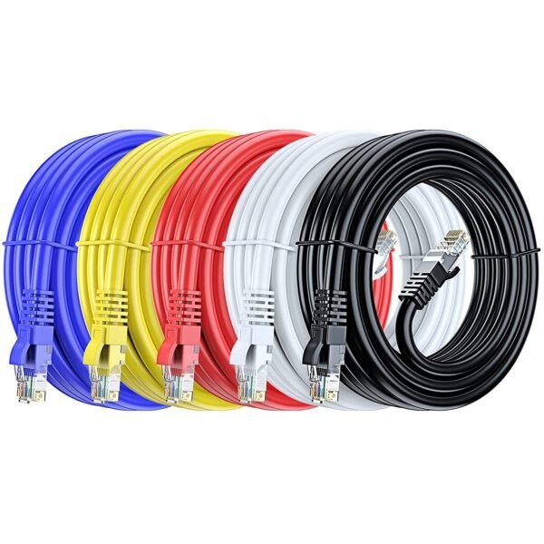 FEDUS 1 Meter 3.2 Cat6 Ethernet Cable, Multicolur Pack of 5, High Speed 550MHZ/10 Gigabit Speed UTP LAN Cable, Network Cable Internet Cable RJ45 Cable LAN Wire, Patch Computer Cord Gigabit Category 6