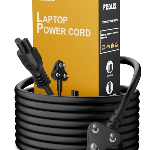 FEDUS 1M 3 Pin AC Laptop Power Cord Cable Notebook Computer Replacement Charger Wire 18AWG Laptop Adapter Power Cable Charger Power Cord with Universal Mickey Mouse Connector